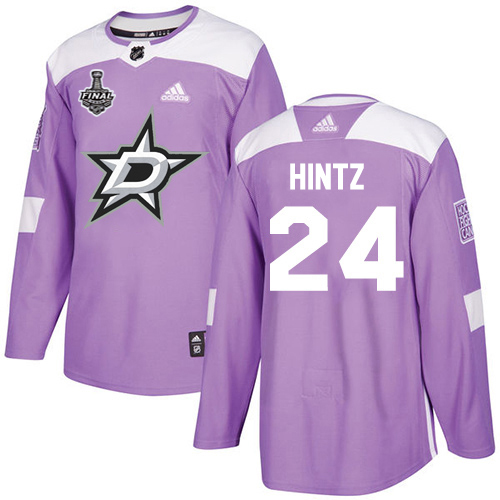 Adidas Men Dallas Stars #24 Roope Hintz Purple Authentic Fights Cancer 2020 Stanley Cup Final Stitched NHL Jersey